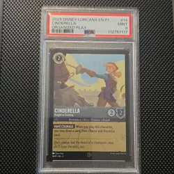 Disney Lorcana Cinderella Knight in Training Promo Cold Foil 14/P1 PSA 9 2023 - Image 1