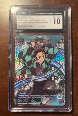 Union Arena Tanjiro Release Event Winner 2025 #072 CGC Gem Mint 10 Demon Slayer - Image 1
