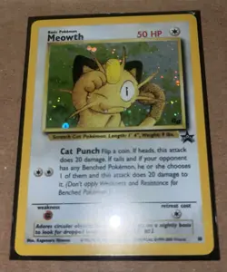 Pokemon Meowth #10 GB PROMO 10 Black Star WOTC Wizards Coast HOLO 1999 Card - Image 1