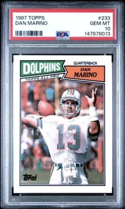 1987 Topps #233 Dan Marino Card PSA 10 Rare Low Pop 216 HOF Miami Dolphins GOAT - Image 1