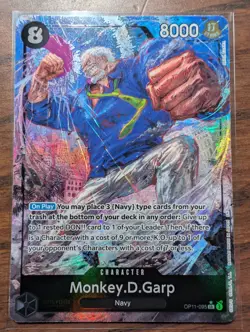 Monkey.D.Garp (Alternate Art) SR Foil A Fist of Divine Speed OP11-095 NM P-01 - Image 1