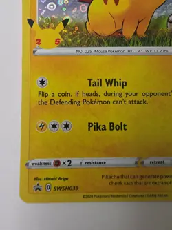 Pokemon TCG: MCAP Promo Card: SWSH039 (General Mills) Pikachu (NM) - Image 5