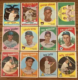 1959 Topps Baseball Hi# Lot Of 12 Dif, Roy Sievers And Fred Haney AS, Vgex-Ex - Image 1
