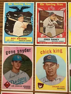 1959 Topps Baseball Hi# Lot Of 12 Dif, Roy Sievers And Fred Haney AS, Vgex-Ex - Image 2