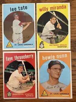 1959 Topps Baseball Hi# Lot Of 12 Dif, Roy Sievers And Fred Haney AS, Vgex-Ex - Image 4