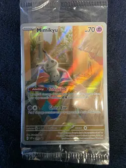 Sealed Mimikyu SVP EN 075 Holo Black Star Promo Paldean Fates ETB Pokemon Card - Image 1