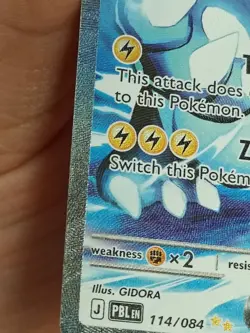 Mega Zeraora ex #114/084 SIR Pitch Black Pre-Release Card In Hand NM - Image 4