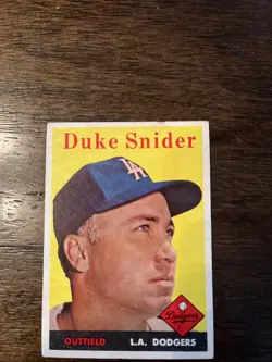 1958 Topps - Duke Snider #88 Los Angeles Dodgers MLB Baseball HOF Card Vintage - Image 2