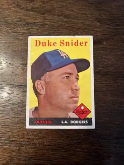 1958 Topps - Duke Snider #88 Los Angeles Dodgers MLB Baseball HOF Card Vintage - Image 3