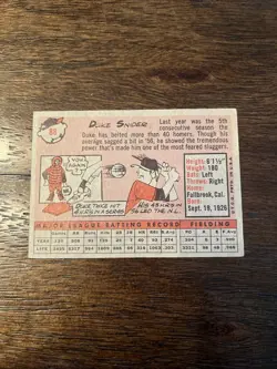 1958 Topps - Duke Snider #88 Los Angeles Dodgers MLB Baseball HOF Card Vintage - Image 4
