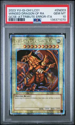 The Winged Dragon of Ra, LC01-EN003, PSA 10, QCSE-Attribute ERROR-ITA, YUGIOH - Image 1