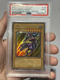 Yugioh GLOSSY Gaia The Fierce Knight LOB-006 1st Edition PSA 9 - Image 2