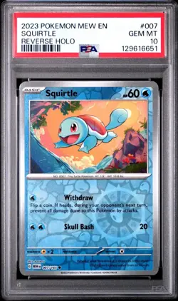 2023 Pokemon 151 #007 Squirtle Reverse Holo PSA 10 Card GEM MINT Trusted Seller - Image 1