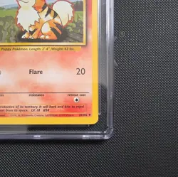 1999 POKEMON TCG BASE SET UNLIMITED 28/102 GROWLITHE GRADED 9.5 RARE VINTAGE - Image 5