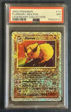 PSA 7 Flareon Reverse Holo 10/110 Legendary Collection 2002 Pokemon Card - Image 1
