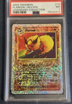 PSA 7 Flareon Reverse Holo 10/110 Legendary Collection 2002 Pokemon Card - Image 2