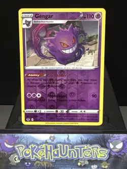 Pokemon Card Gengar 085/202 Sword & Shield Base Set Reverse Holo Rare Near Mint - Image 1