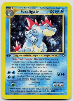 Feraligatr 4/111 Neo Genesis 1st Edition Holo Pokemon MP - Image 1