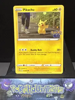 Pokemon Card Pikachu 027/078 Pokemon Go Swirl Holo Near Mint - Image 1
