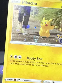 Pokemon Card Pikachu 027/078 Pokemon Go Swirl Holo Near Mint - Image 2