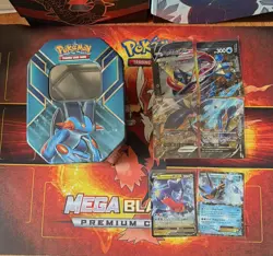 Pokemon TCG Mega Blaziken Premium Collection Holo Garchomp V Swampert EX - Image 1