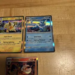 Pokemon 151 Flareon, Vaporeon, Jolteon - Eeveelutions (3) Card Holo Lot NM - Image 4