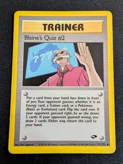 Blaine's Quiz #2 111/132 Uncommon Gym Challenge Pokemon Unlimited MP - Image 1