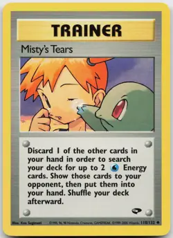 Misty's Tears 118/132 Uncommon Gym Challenge Pokemon Unlimited Lightly Played - Image 1