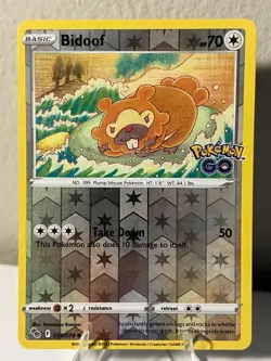 Bidoof 059/078 Common Pokemon GO Pokemon Reverse Holo Lightly Played - Image 1