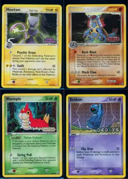 Pokemon EX SERIES - 4 Reverse Holo Cards Bundle - ENG - Mixed Condition - Image 1