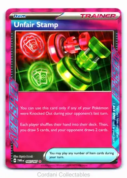 Unfair Stamp 165/167 ACE Spec Twilight Masquerade Pokemon Near Mint - Image 1
