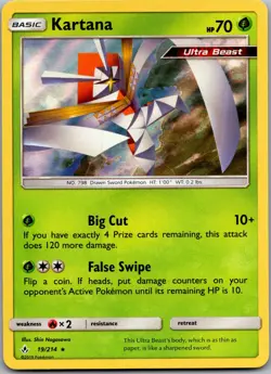 KARTANA 19/214 2019 UNBROKEN BONDS RARE HOLO HOLO POKEMON SHIN NAGASAWA - Image 1