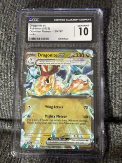 Dragonite CGC 10 Gem Mint Dragonite ex 159/197 Obsidian Flames 2023 - Image 1
