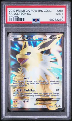 POKEMON JOLTEON EX 28A/83 MEGA POWERS COLLECTION SUN & MOON PROMO 2017 PSA 9 - Image 1