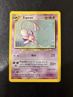Espeon Neo Discovery Holo Rare Card 1/75 LP/MP Condition - Image 1