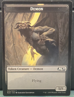 Demon 005/012 Token Core Set 2020 M20 Card Game Near Mint MTG TCG NM 5/5 Flying - Image 1