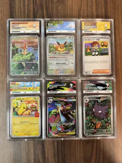 ACE 9 Bundle x6 Pokemon TCG Graded Cards Bundle Inc Charizard Eevee Pikachu ✅ - Image 1