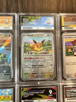ACE 9 Bundle x6 Pokemon TCG Graded Cards Bundle Inc Charizard Eevee Pikachu ✅ - Image 4