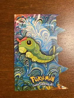 2000 TOPPS Pokemon #10 Caterpie Stage 1 Die Cut Embossed card EV1 of 12 - Image 1