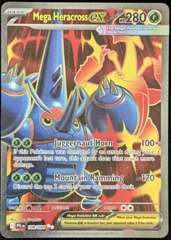 Mega Heracross ex 108/094 Phantasmal Flames Ultra Rare Pokemon Card NM - Image 1