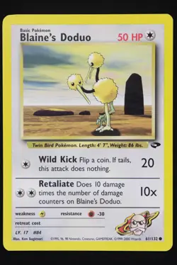 Blaine's Doduo - 61 - Gym Challenge - Pokemon Card - Near Mint - Image 1
