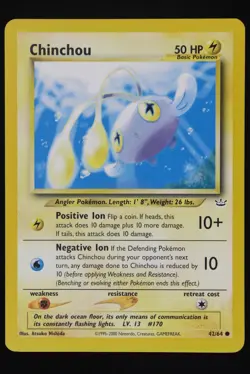 Chinchou - 42 - Neo Revelation - Pokemon Card - Near Mint - Image 1
