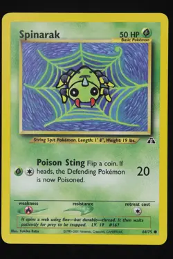 Spinarak - 64 - Neo Discovery - Pokemon Card - Lightly Played - Image 1