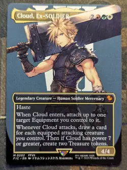 CLOUD, EX-SOLDIER Borderless - Final Fantasy MTG Magic: the Gathering - Image 1
