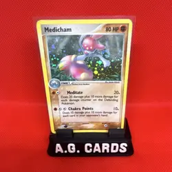 Nintendo Medicham Holo Rare Pokemon Card EX Hidden Legends 9/101 2004 80HP - Image 1