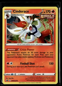 Cinderace SWSH278 Sword & Shield Promo Cards Holo Near Mint NM - Image 1