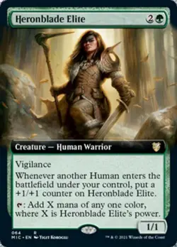 Heronblade Elite (Extended Art) - Near Mint MTG Commander 2021 Midnight Hunt - Image 1