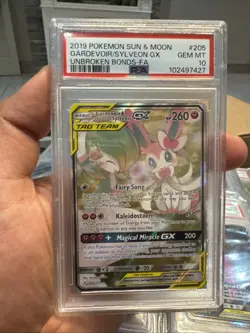 Pokemon Gardevoir & Sylveon GX 205/214 Alternate Art Unbroken Bonds PSA 10 - Image 1