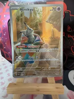 SEALED Pokemon Mimikyu SVP 075 Paldean Fates Full Art Holo Black Star Promo NM - Image 1