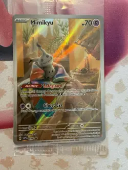 SEALED Pokemon Mimikyu SVP 075 Paldean Fates Full Art Holo Black Star Promo NM - Image 2
